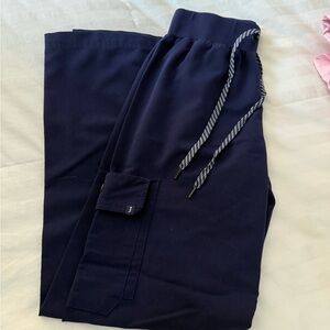 Jaanuu Women’s Navy Drawstring Cargo Scrub Pants
